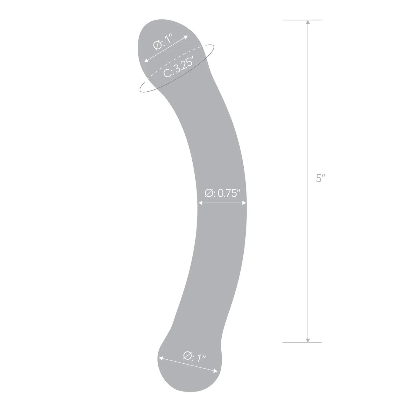 Gläs 6" Curved G-Spot Glass Dildo