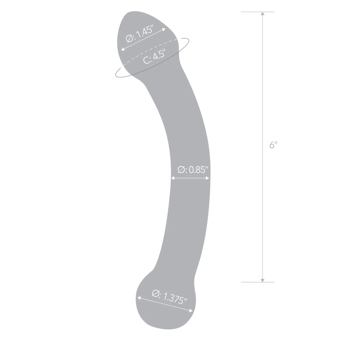 Gläs 7" Curved Glass G-Spot Stimulator