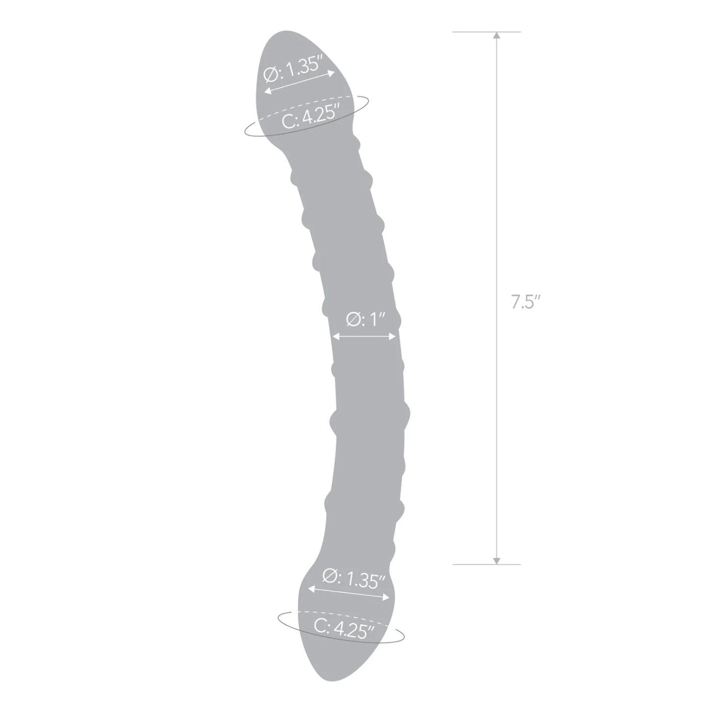 Gläs 10" Double Trouble Ribbed Glass Dildo