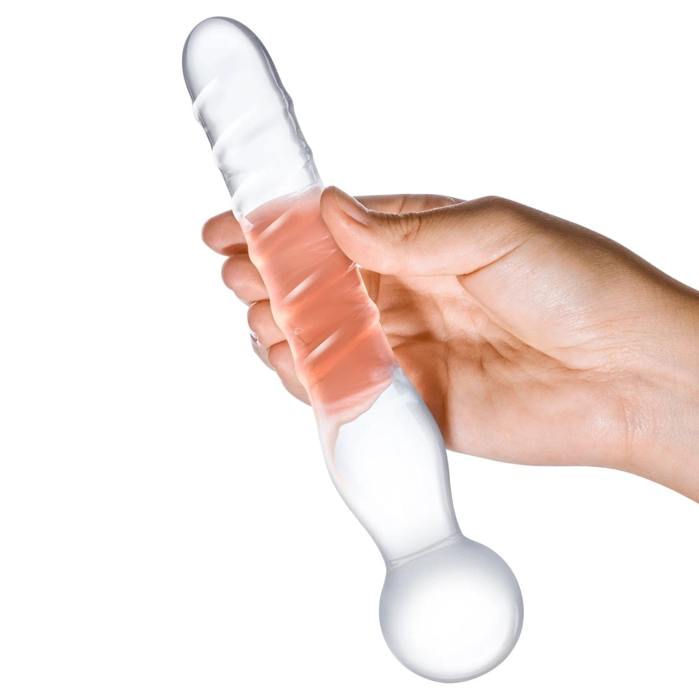 Gläs 8" Joystick Clear Glass Dildo