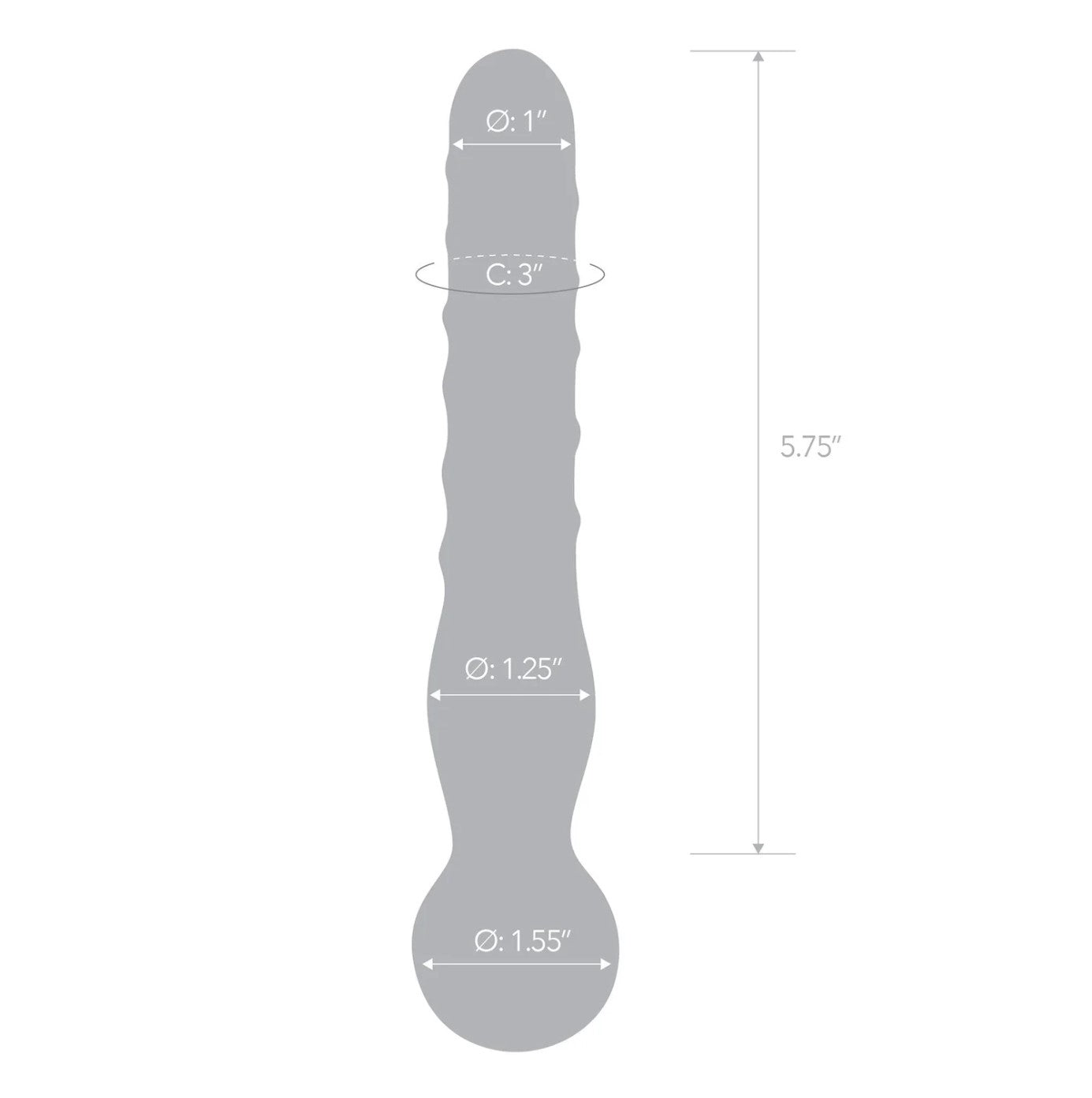 Gläs 8" Joystick Clear Glass Dildo