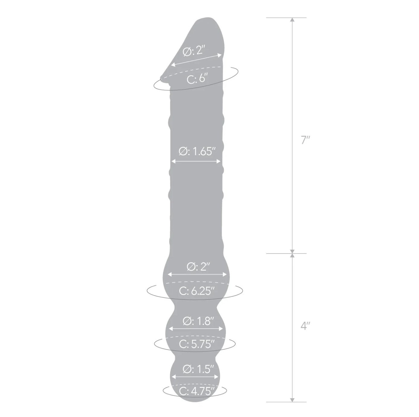 Gläs 12" Double-Ended Glass Dildo with Beads