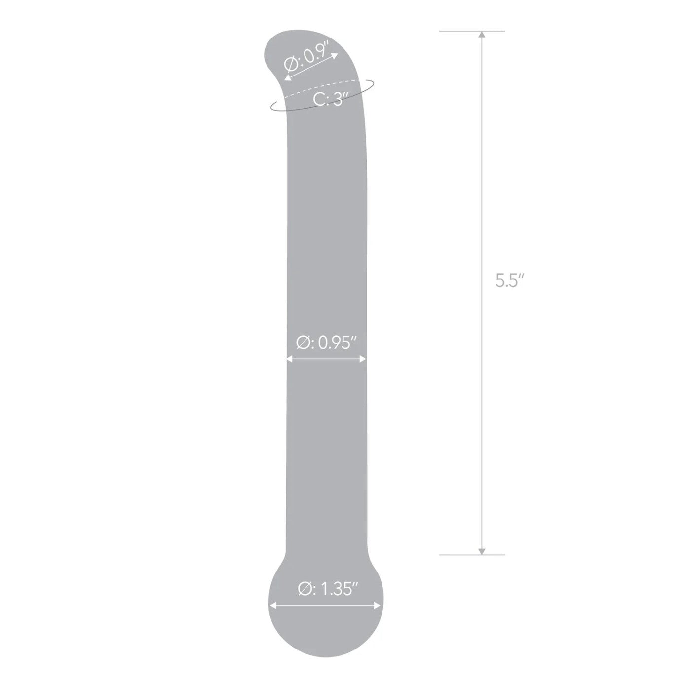 Gläs 6.75" Purple G-Spot Dildo