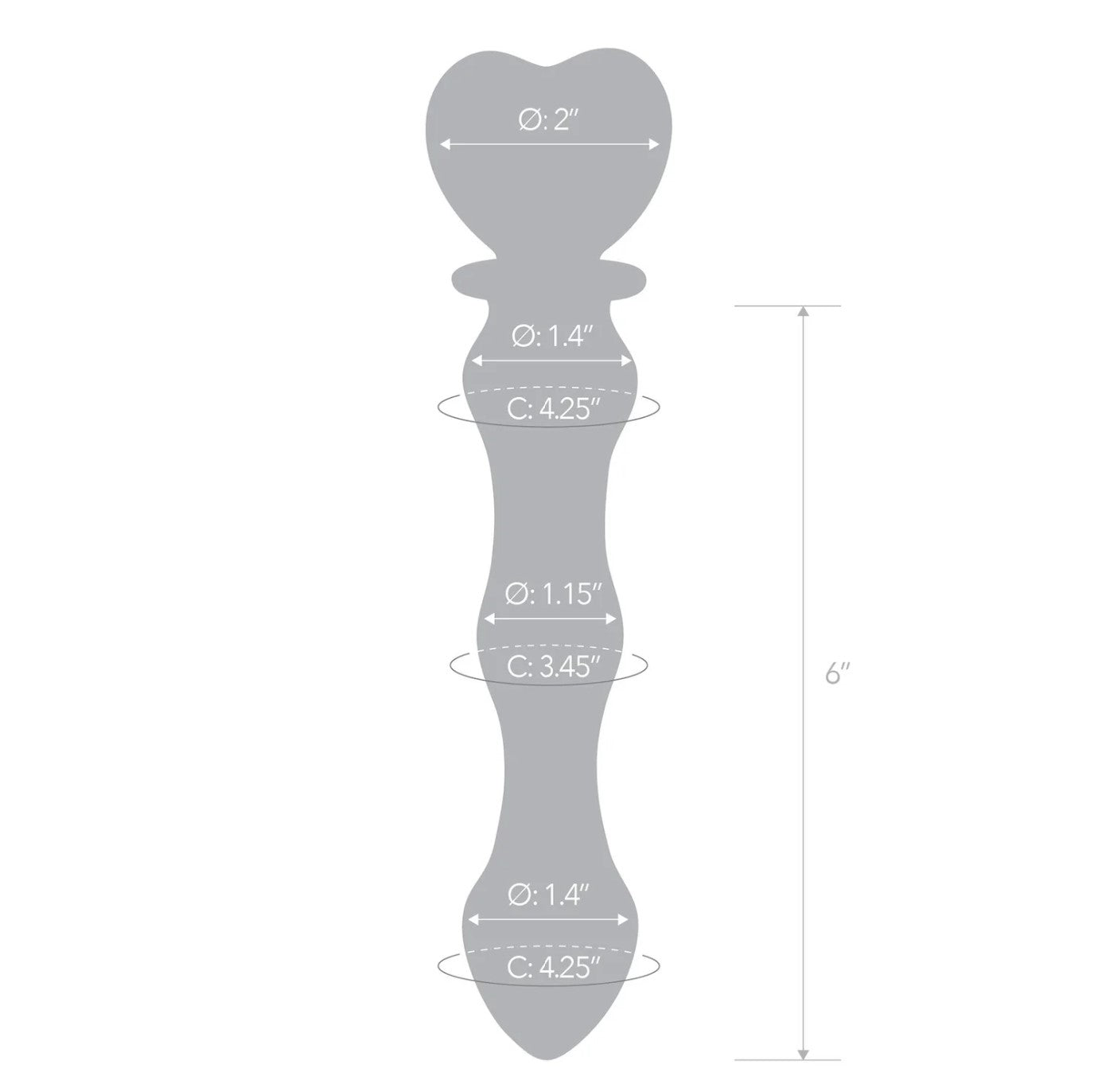 Gläs 8" Sweetheart Glass Dildo