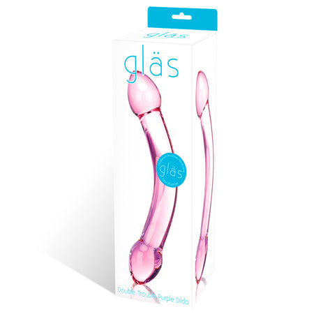 Gläs 7.25" Double Trouble Purple Glass Dildo