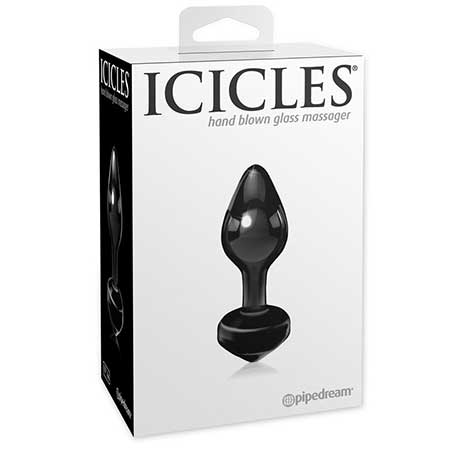 Icicles No. 44 3.25" Black Glass Anal Plug