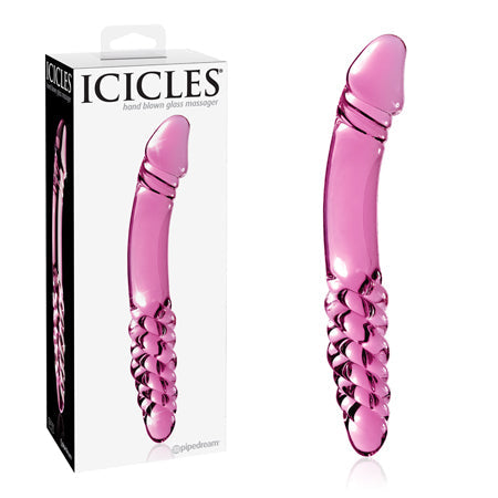 Icicles No. 57 9" Pink Dual-Ended Glass Dildo