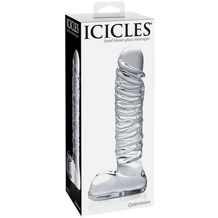 Icicles No. 63 8.5" Ribbed Glass Dildo