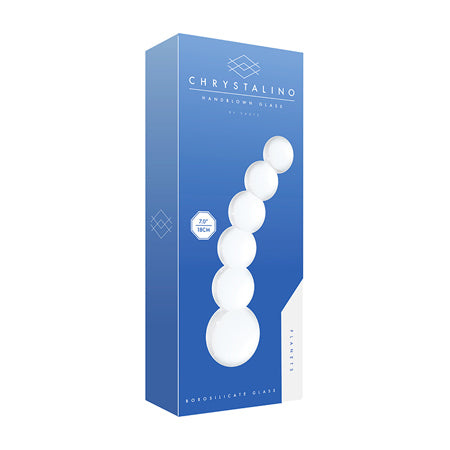 Chrystalino Planets 7" White Curved Glass Wand