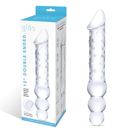 Gläs 12" Double-Ended Glass Dildo with Beads