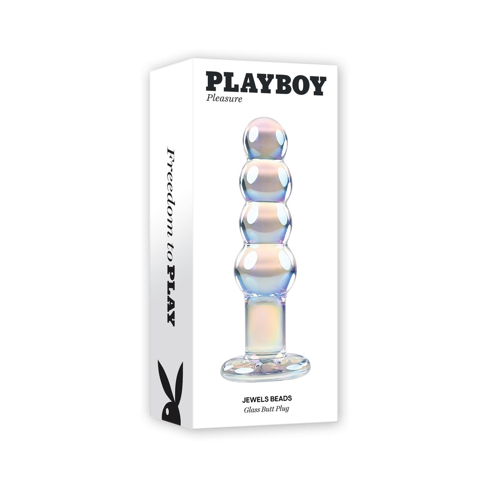 Playboy Jewels 4.75" Beaded Glass Dildo
