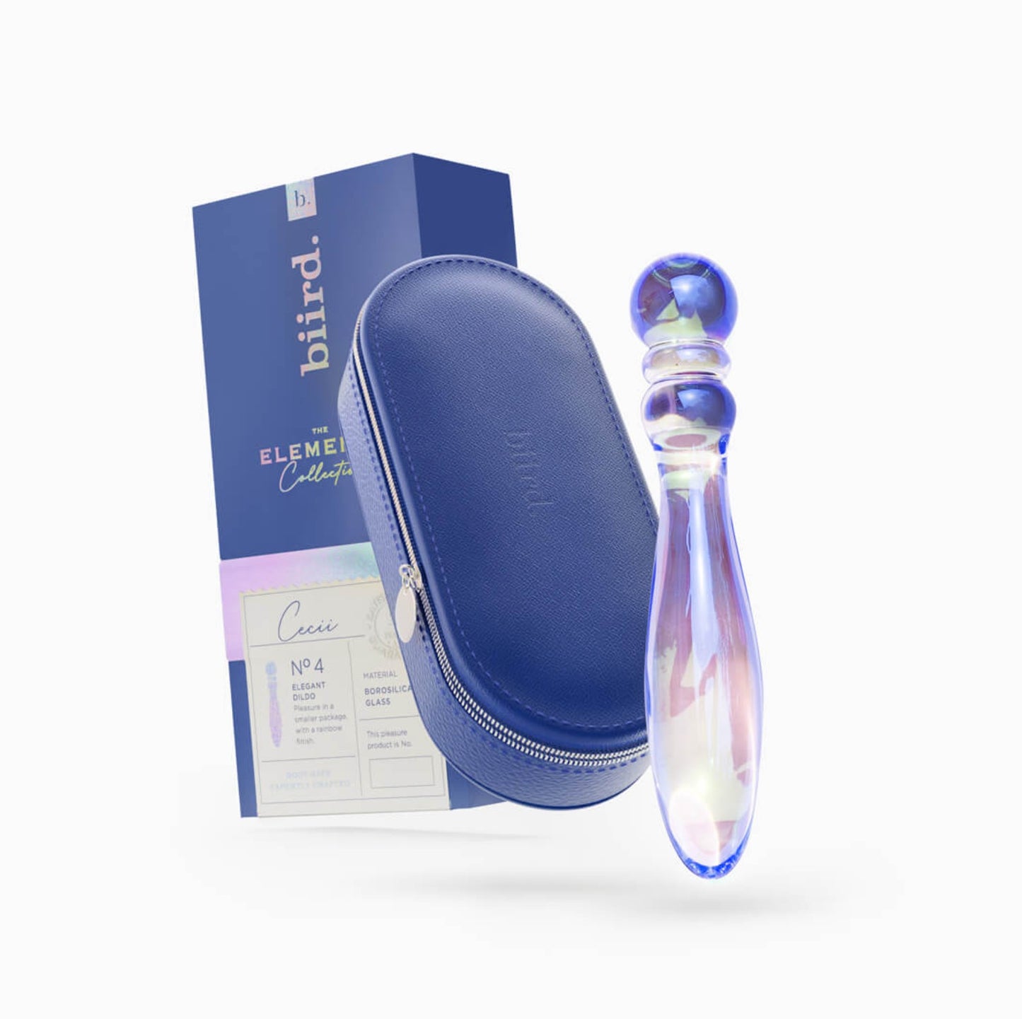 Biird Cecii 7" Rainbow Glass Beaded Dildo