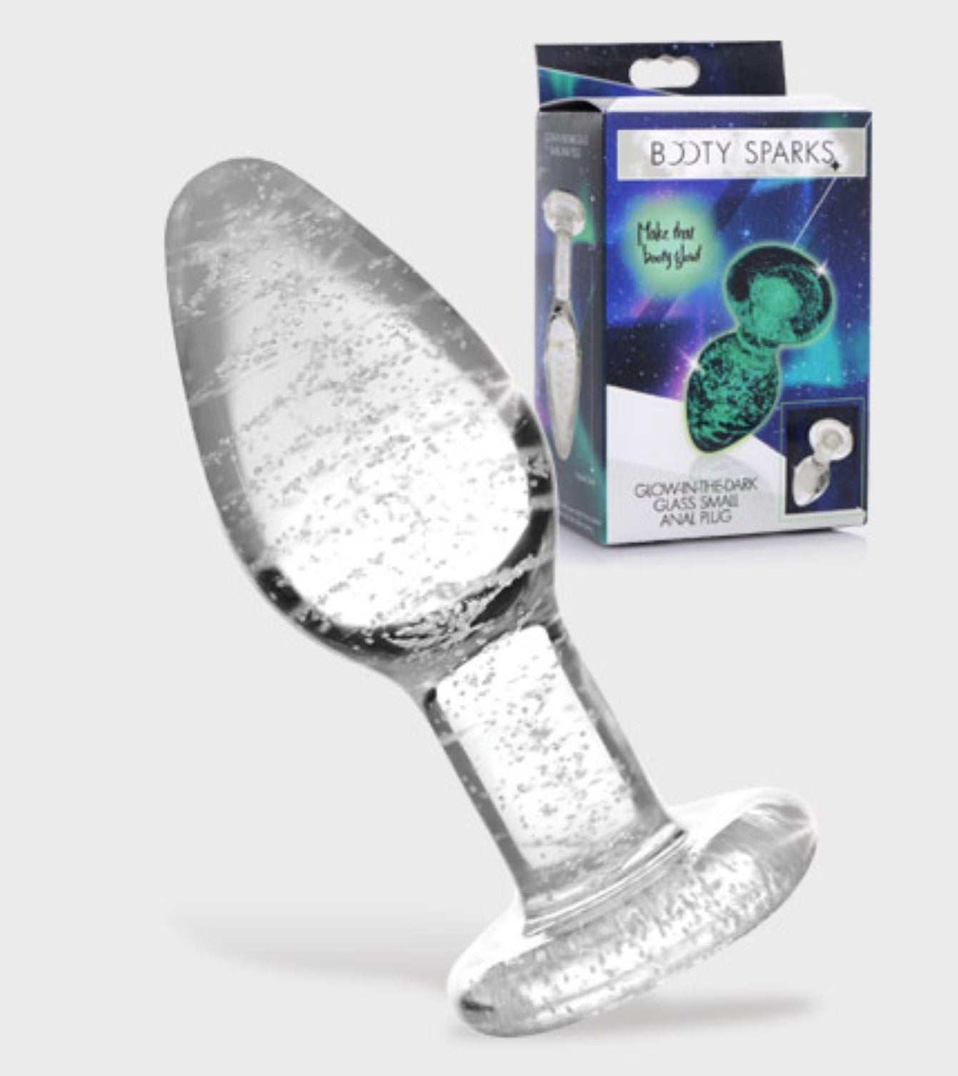 Booty Sparks Glow-in-the-Dark Glass Anal Plug