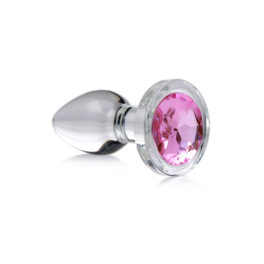 Booty Sparks Pink Gem Glass Anal Plug