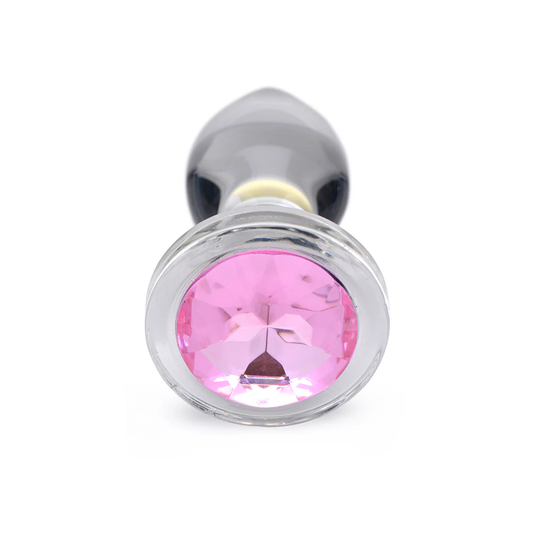 Booty Sparks Pink Gem Glass Anal Plug