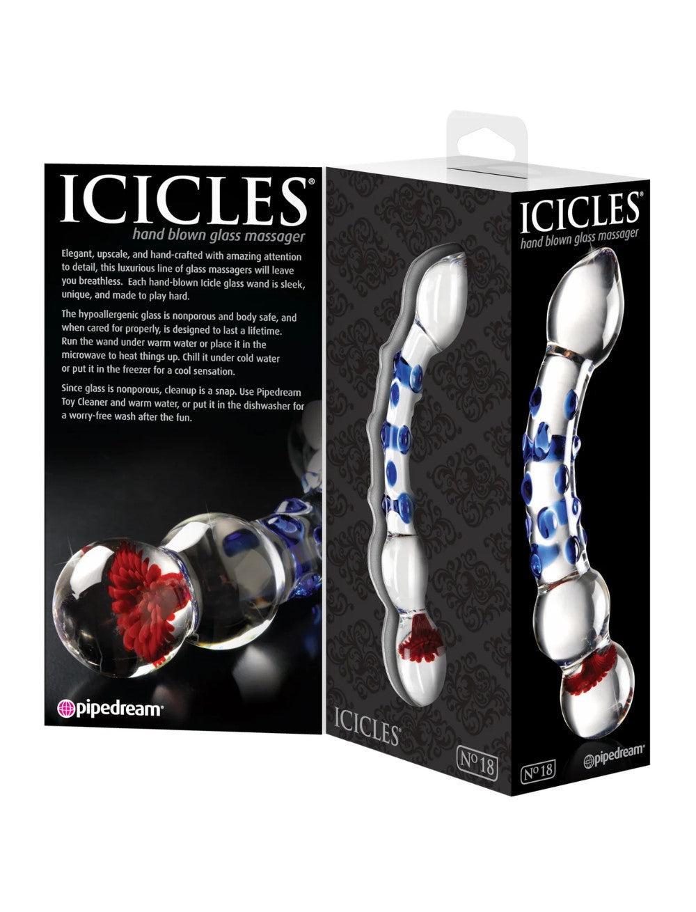 Icicles No. 18 7.5" Curved Glass Dildo