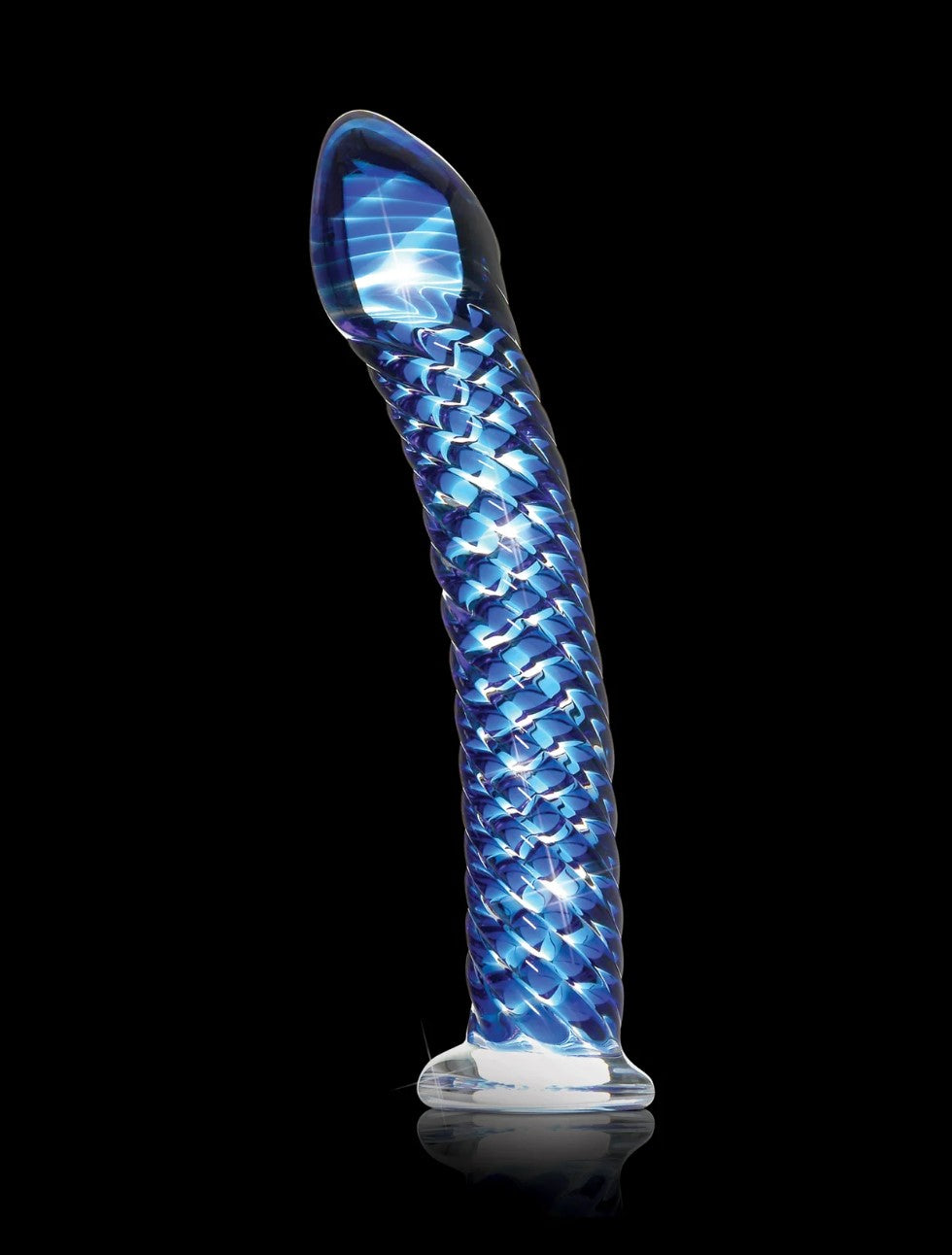 Icicles No. 29 Blue 7.25" Textured Glass Dildo