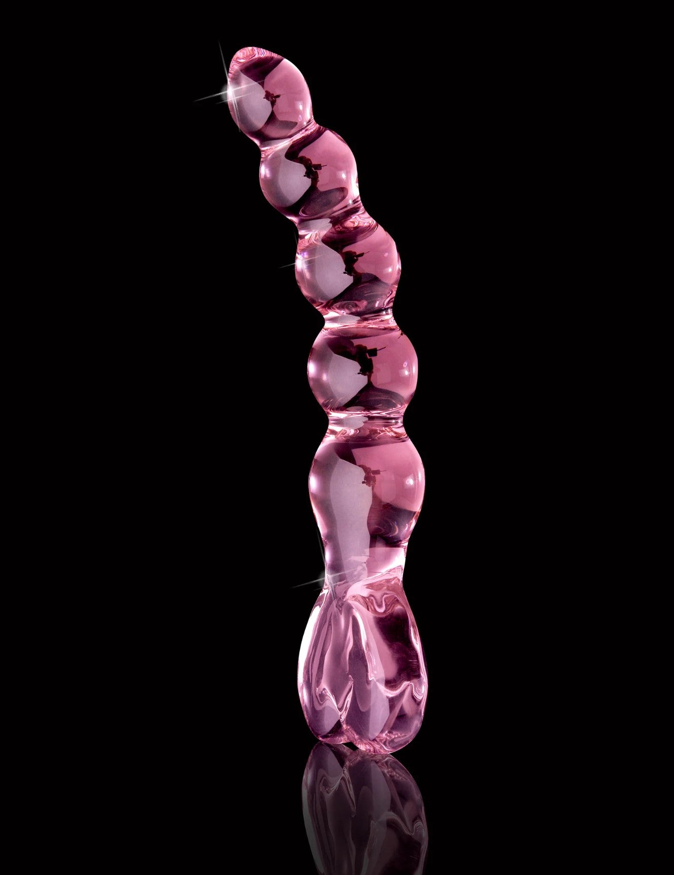 Icicles No. 43 6" Curved Glass Dildo – Pink, Heart-Handled & Designed for G-Spot or P-Spot Bliss