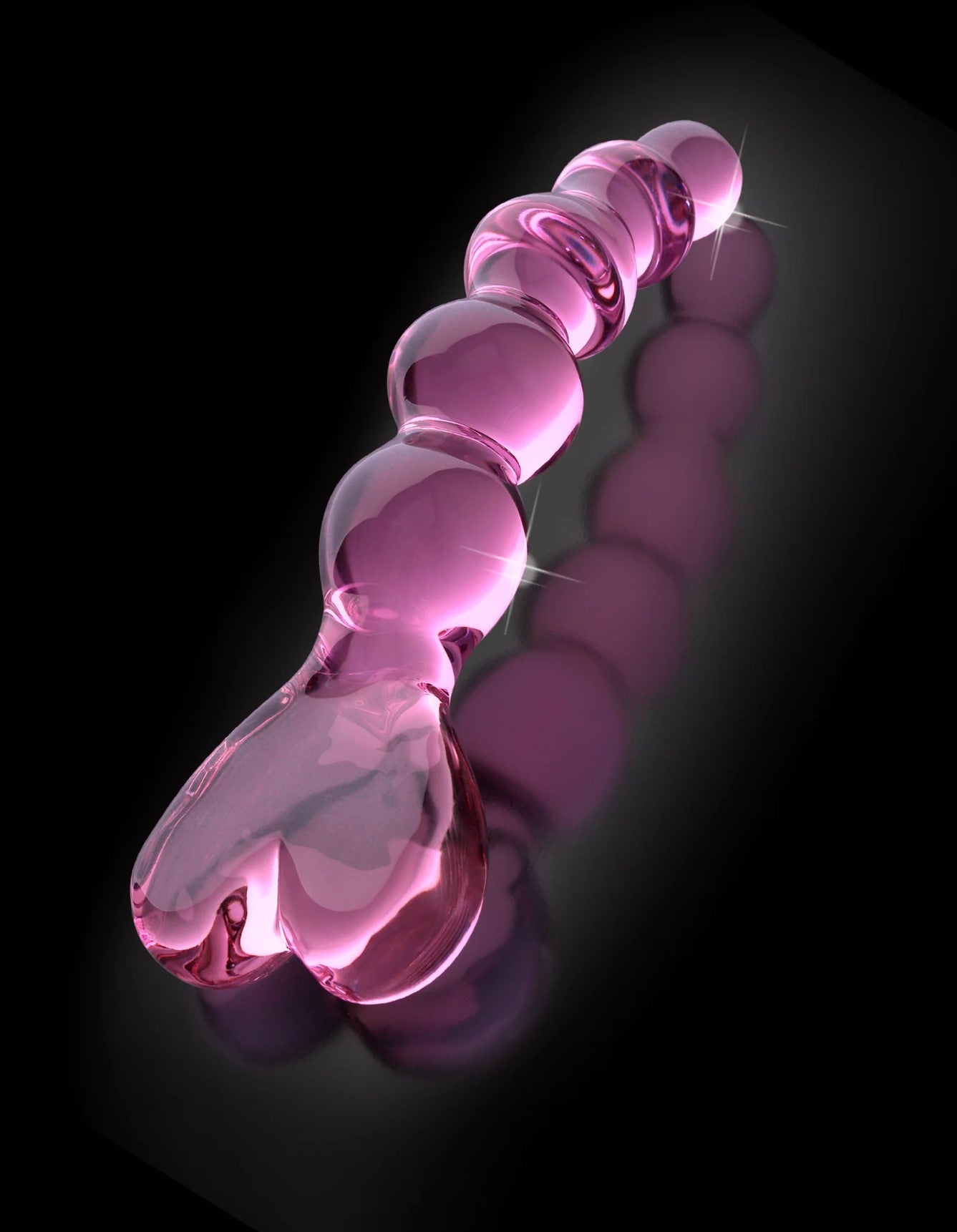 Icicles No. 43 6" Curved Glass Dildo – Pink, Heart-Handled & Designed for G-Spot or P-Spot Bliss