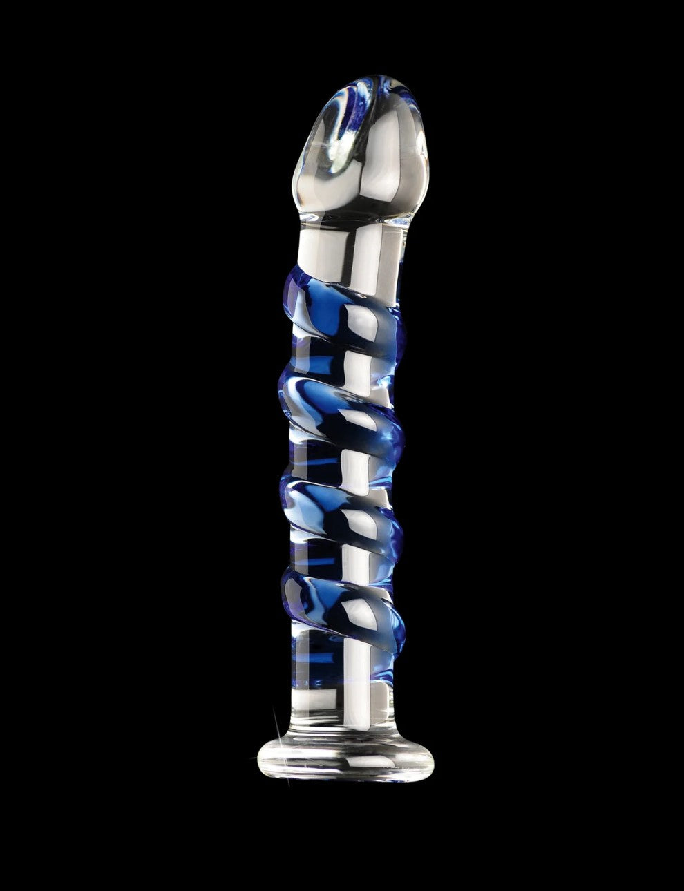 Icicles No. 5 7" Curved Ribbed Glass Dildo