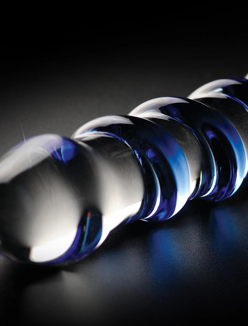 Icicles No. 5 7" Curved Ribbed Glass Dildo