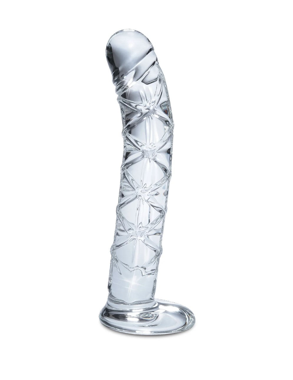 Icicles No. 60 6.5" Curved Ribbed Glass Dildo