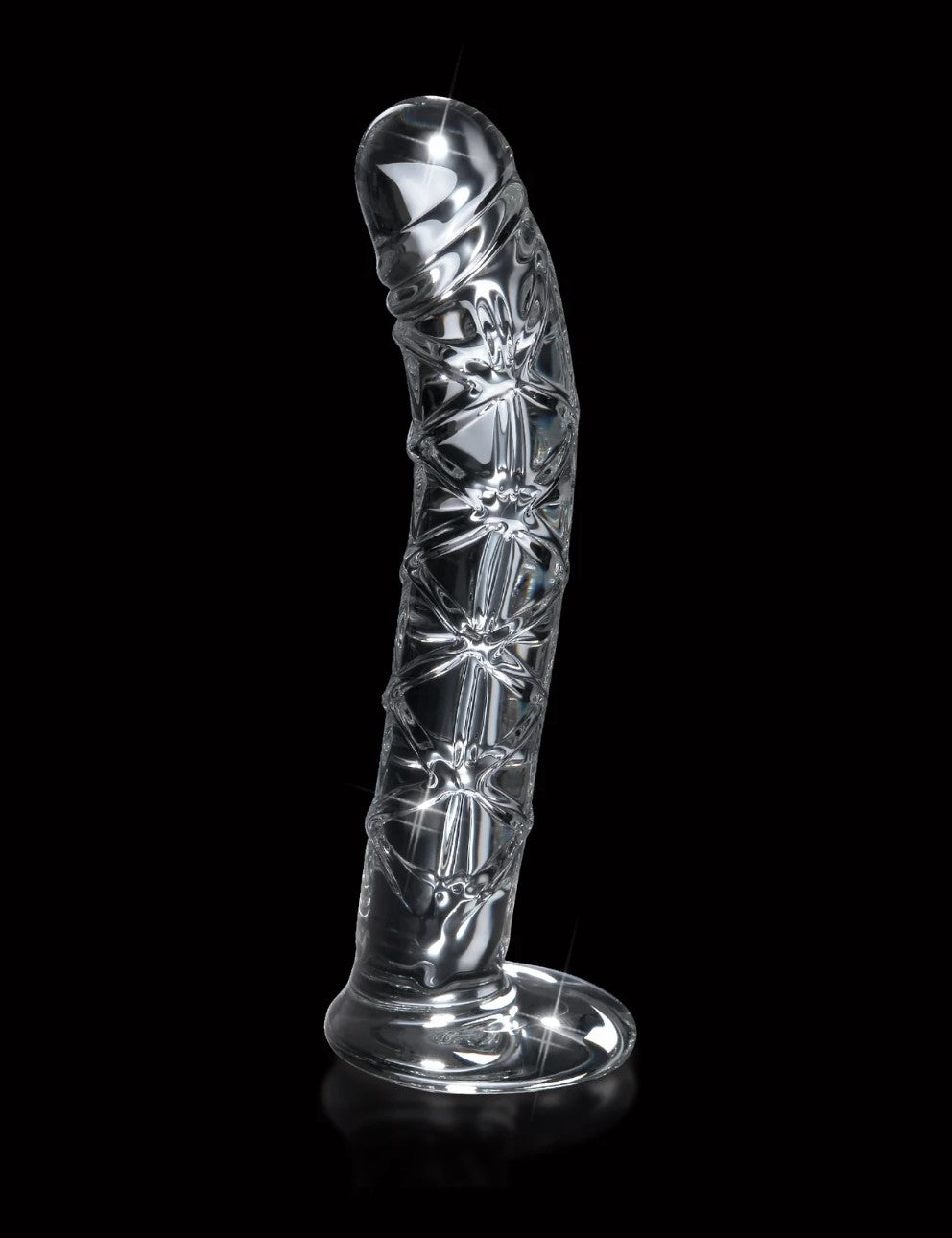 Icicles No. 60 6.5" Curved Ribbed Glass Dildo