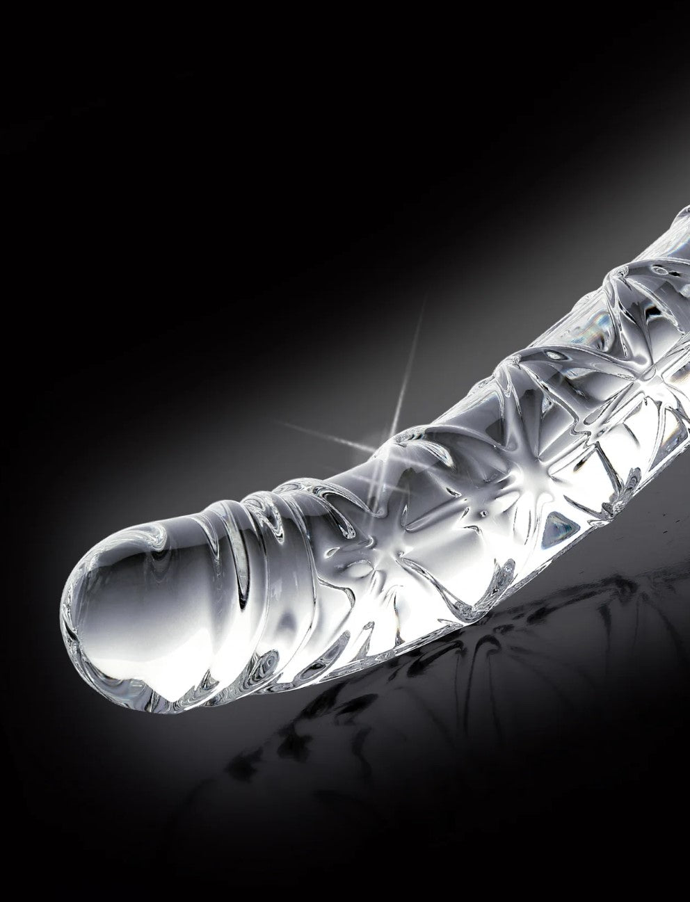 Icicles No. 60 6.5" Curved Ribbed Glass Dildo