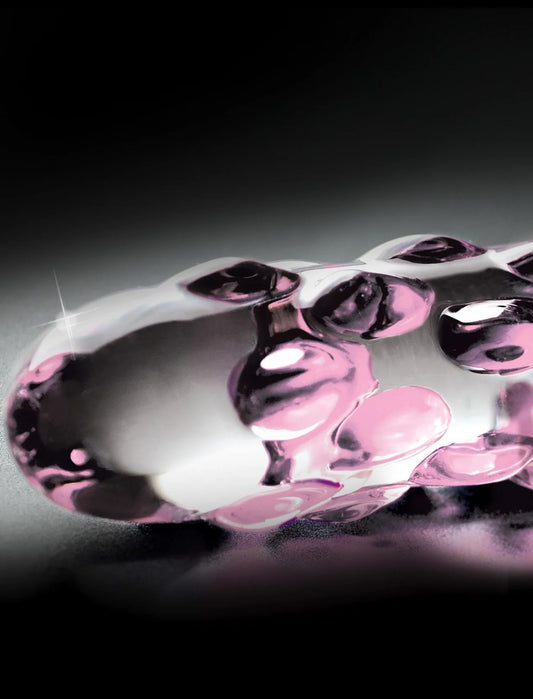 Icicles No. 7 7" Pink & Clear Glass Dildo