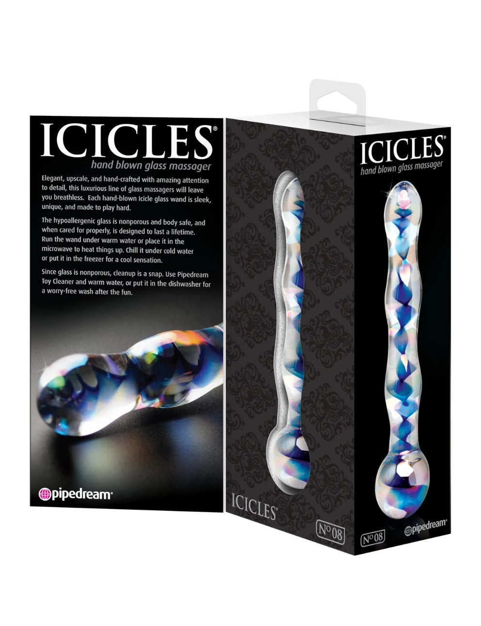 Icicles No. 8 7" Wavy Glass Dildo
