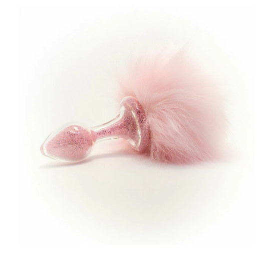 Crystal Delights Magnetic Sparkle Bunny Tail Plug Pink