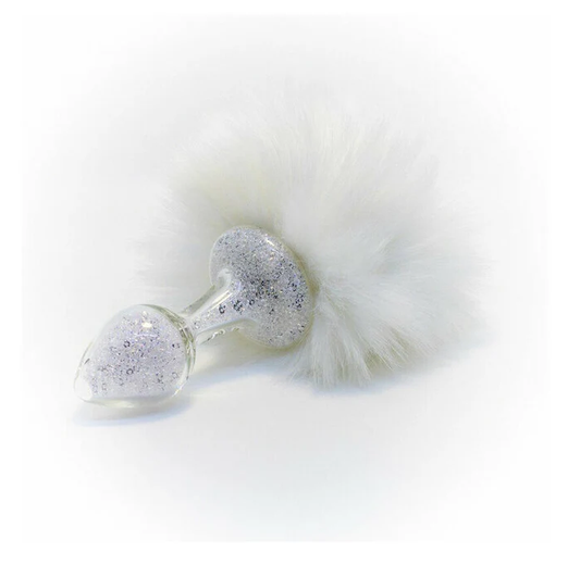 Crystal Delights Magnetic Sparkle Bunny Tail Plug White
