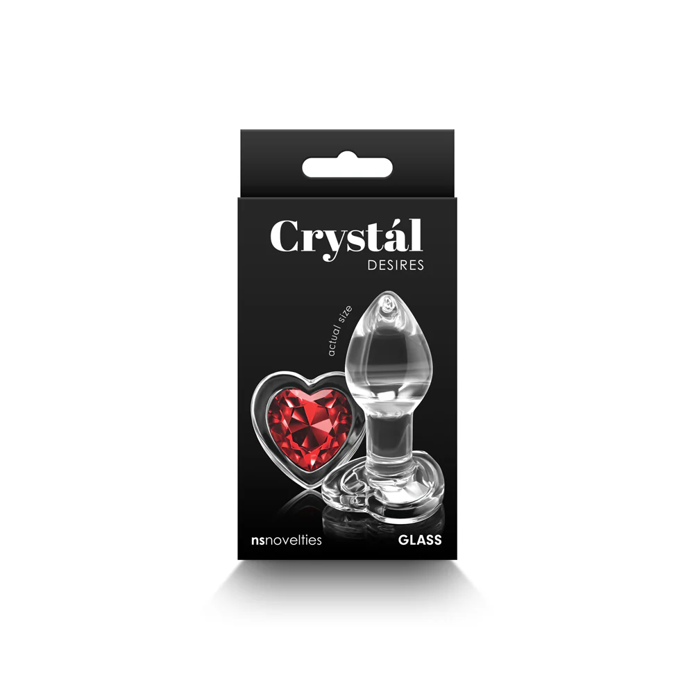 Crystal Desires Red Heart Small Glass Anal Plug