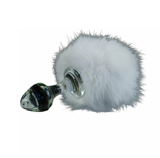 Crystal Delights Magnetic Bunny Tail Plug White