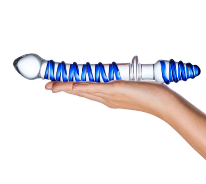 Glas 10 in. Mr. Swirly Double Ended Glass Dildo & Butt Plug