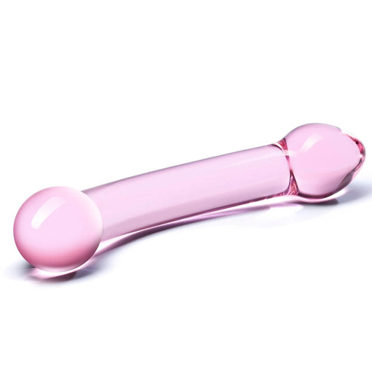 Gläs 7.25" Double Trouble Purple Glass Dildo