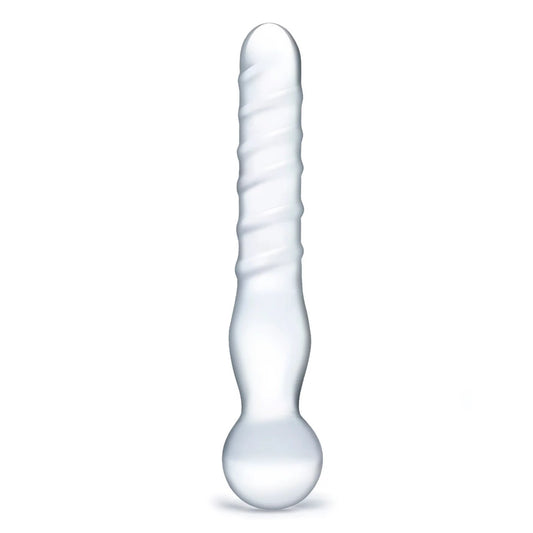 Gläs 8" Joystick Clear Glass Dildo