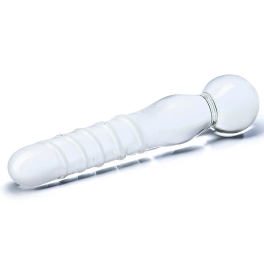 Gläs 8" Joystick Clear Glass Dildo