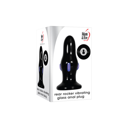Adam & Eve Rear Rocker Rechargeable Vibrating Glass Anal Plug Black-0