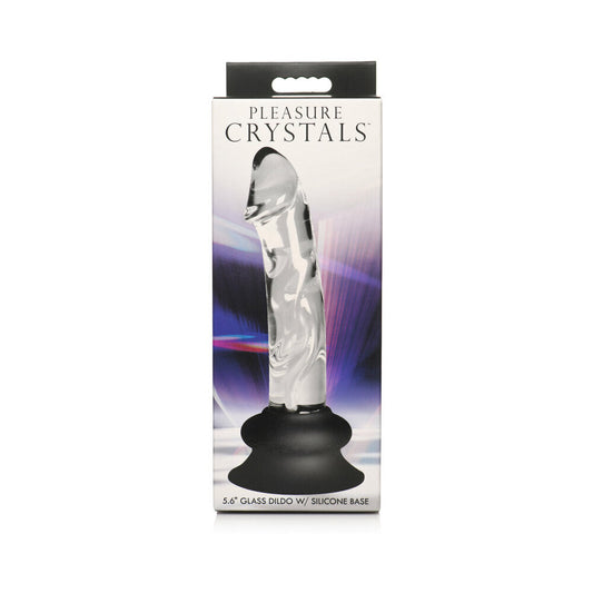 Pleasure Crystals 5.6" Glass Dildo with Silicone Base