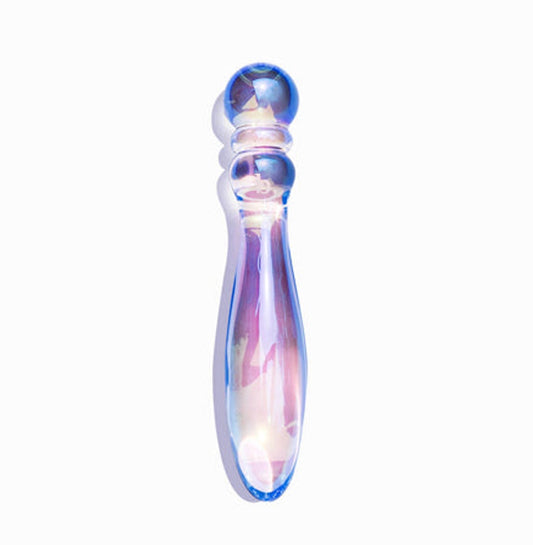 Biird Cecii 7" Rainbow Glass Beaded Dildo