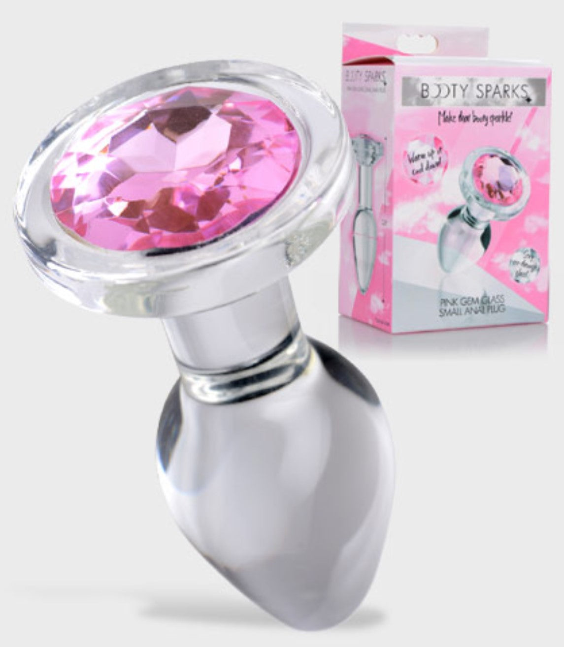 Booty Sparks Pink Gem Glass Anal Plug