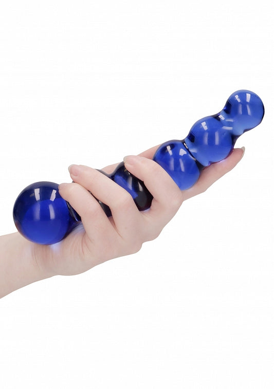 Chrystalino Planets 7" Blue Beaded Glass Wand