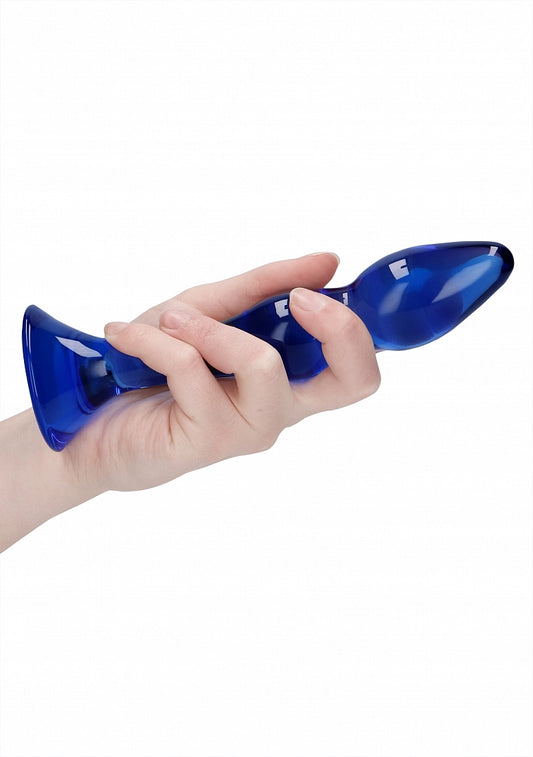 Chrystalino Gallant 6.5" Blue Glass Dildo