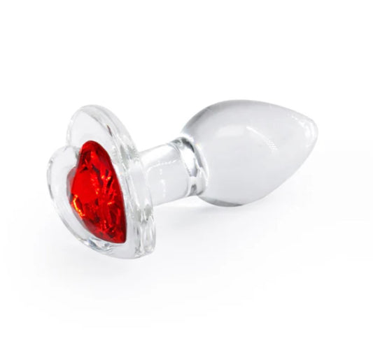 Crystal Desires Red Heart Gem Glass Plug