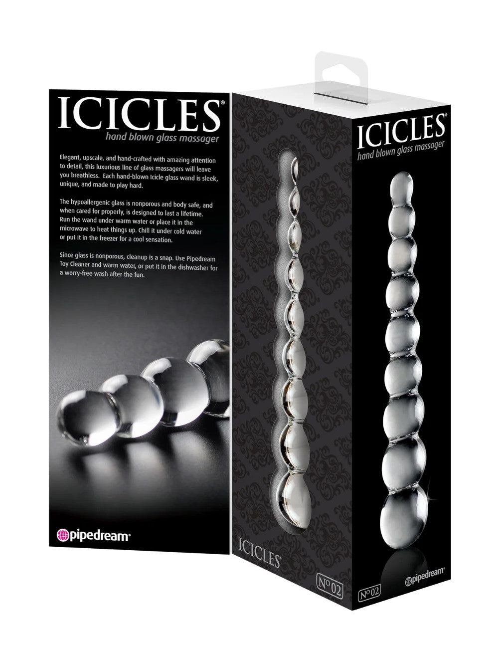 Icicles No. 2 8.5" Beaded Glass Dildo
