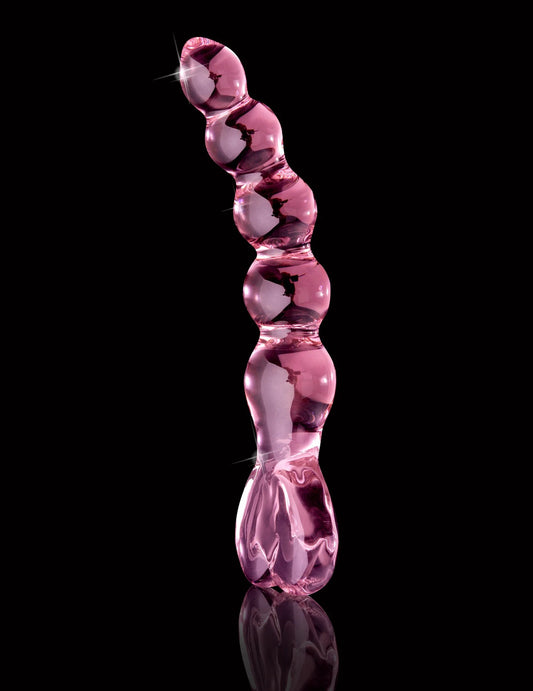 Icicles No. 43 6" Curved Glass Dildo – Pink, Heart-Handled & Designed for G-Spot or P-Spot Bliss