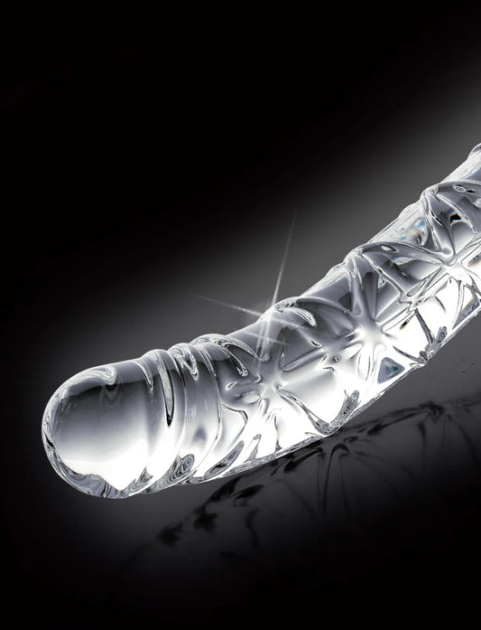 Icicles No. 60 6.5" Curved Ribbed Glass Dildo