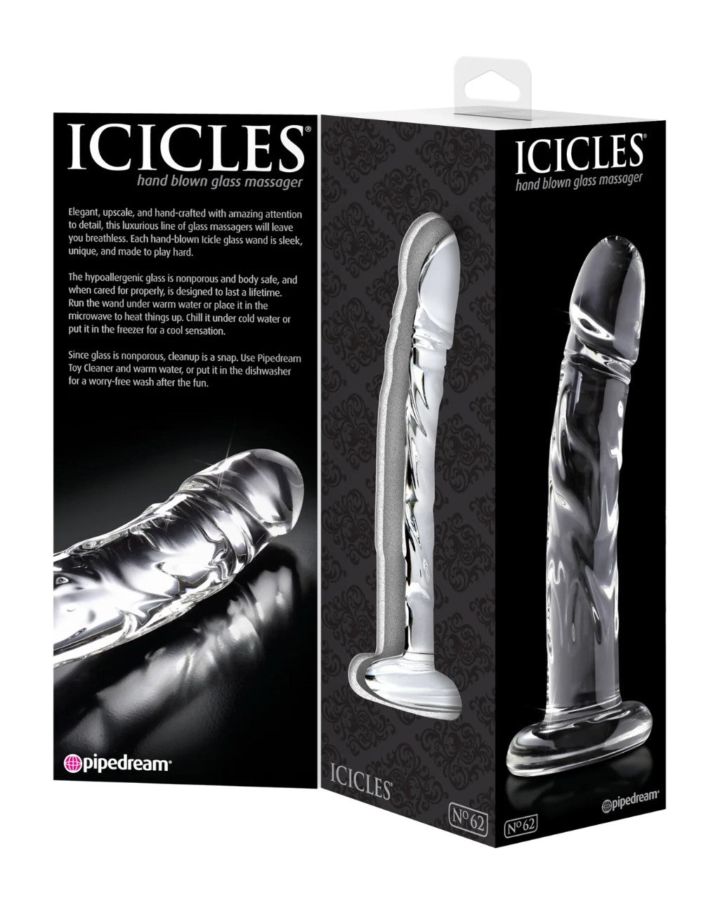 Icicles No. 62 Curved Realistic 6.5 in. Glass Dildo