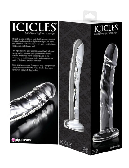 Icicles No. 62 Curved Realistic 6.5 in. Glass Dildo